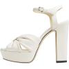 imageFSJ Women Platform Chunky Block High Heel Sandals Peep Toe Ankle Strap Party Evening Dress Pumps Shoes Size 415 USWhite Leather