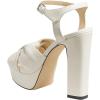 imageFSJ Women Platform Chunky Block High Heel Sandals Peep Toe Ankle Strap Party Evening Dress Pumps Shoes Size 415 USWhite Leather