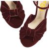 imageFSJ Women Platform Chunky Block High Heel Sandals Peep Toe Ankle Strap Party Evening Dress Pumps Shoes Size 415 USWine