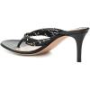 imageFSJ Women Sexy Beaded Trim Strappy Slide Sandals Open Toe Thong Stiletto Flip Flops Slip On Mid Heel Mules Shoe Size 415 M USBlack