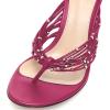 imageFSJ Women Sexy Beaded Trim Strappy Slide Sandals Open Toe Thong Stiletto Flip Flops Slip On Mid Heel Mules Shoe Size 415 M USFuchsia