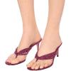 imageFSJ Women Sexy Beaded Trim Strappy Slide Sandals Open Toe Thong Stiletto Flip Flops Slip On Mid Heel Mules Shoe Size 415 M USFuchsia