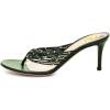 imageFSJ Women Sexy Beaded Trim Strappy Slide Sandals Open Toe Thong Stiletto Flip Flops Slip On Mid Heel Mules Shoe Size 415 M USGreen