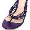 imageFSJ Women Sexy Beaded Trim Strappy Slide Sandals Open Toe Thong Stiletto Flip Flops Slip On Mid Heel Mules Shoe Size 415 M USPurple