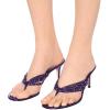 imageFSJ Women Sexy Beaded Trim Strappy Slide Sandals Open Toe Thong Stiletto Flip Flops Slip On Mid Heel Mules Shoe Size 415 M USPurple