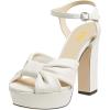 imageFSJ Women Platform Chunky Block High Heel Sandals Peep Toe Ankle Strap Party Evening Dress Pumps Shoes Size 415 USWhite Leather