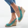 imageFSJ Women Chic Peep Toe Espadrilles Wedge High Heel Sandals Elastic Back Strap Slip On Casual Walking Daily Shoes Size 415 USDark Cyan