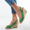 imageFSJ Women Chic Peep Toe Espadrilles Wedge High Heel Sandals Elastic Back Strap Slip On Casual Walking Daily Shoes Size 415 USGreen