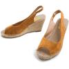 imageFSJ Women Chic Peep Toe Espadrilles Wedge High Heel Sandals Elastic Back Strap Slip On Casual Walking Daily Shoes Size 415 USPeru