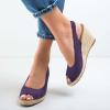 imageFSJ Women Chic Peep Toe Espadrilles Wedge High Heel Sandals Elastic Back Strap Slip On Casual Walking Daily Shoes Size 415 USPlum