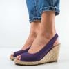 imageFSJ Women Chic Peep Toe Espadrilles Wedge High Heel Sandals Elastic Back Strap Slip On Casual Walking Daily Shoes Size 415 USPlum