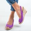 imageFSJ Women Chic Peep Toe Espadrilles Wedge High Heel Sandals Elastic Back Strap Slip On Casual Walking Daily Shoes Size 415 USPurple