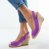 imageFSJ Women Chic Peep Toe Espadrilles Wedge High Heel Sandals Elastic Back Strap Slip On Casual Walking Daily Shoes Size 415 USPurple