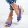 imageFSJ Women Chic Peep Toe Espadrilles Wedge High Heel Sandals Elastic Back Strap Slip On Casual Walking Daily Shoes Size 415 USSlateblue