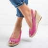 imageFSJ Women Chic Peep Toe Espadrilles Wedge High Heel Sandals Elastic Back Strap Slip On Casual Walking Daily Shoes Size 415 USViolet Red