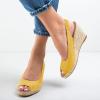 imageFSJ Women Chic Peep Toe Espadrilles Wedge High Heel Sandals Elastic Back Strap Slip On Casual Walking Daily Shoes Size 415 USYellow