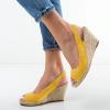 imageFSJ Women Chic Peep Toe Espadrilles Wedge High Heel Sandals Elastic Back Strap Slip On Casual Walking Daily Shoes Size 415 USYellow
