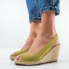 imageFSJ Women Chic Peep Toe Espadrilles Wedge High Heel Sandals Elastic Back Strap Slip On Casual Walking Daily Shoes Size 415 USYellow Green