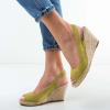 imageFSJ Women Chic Peep Toe Espadrilles Wedge High Heel Sandals Elastic Back Strap Slip On Casual Walking Daily Shoes Size 415 USYellow Green