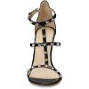 imageFSJ Women Fashion Evening Dancing Sandals Strappy Open Toe High Heel Stiletto Summer ShoeBlackrivets