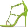 imageFSJ Women Fashion Evening Dancing Sandals Strappy Open Toe High Heel Stiletto Summer ShoeGreencrystal