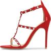 imageFSJ Women Fashion Evening Dancing Sandals Strappy Open Toe High Heel Stiletto Summer ShoeRedcrystal