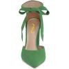 imageFSJ Women Faux Suede Chunky Block Heel Pump DOrsay Pointed Toe Ankle Strap Lace Up Laides Sandal Size 415 USGreen