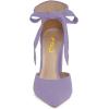 imageFSJ Women Faux Suede Chunky Block Heel Pump DOrsay Pointed Toe Ankle Strap Lace Up Laides Sandal Size 415 USLavender