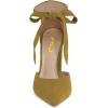 imageFSJ Women Faux Suede Chunky Block Heel Pump DOrsay Pointed Toe Ankle Strap Lace Up Laides Sandal Size 415 USOlive Drab