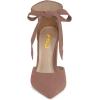 imageFSJ Women Faux Suede Chunky Block Heel Pump DOrsay Pointed Toe Ankle Strap Lace Up Laides Sandal Size 415 USRosybrown