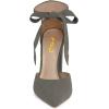 imageFSJ Women Faux Suede Chunky Block Heel Pump DOrsay Pointed Toe Ankle Strap Lace Up Laides Sandal Size 415 USSlategray