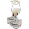 imageFSJ Women Peep Toe Rhinestone Rippling Bow Low Heels Sandals Comfortable Kitten Heels Ankle Strap Bridal Wedding Evening Banquet Shoes Size 415 USSilver