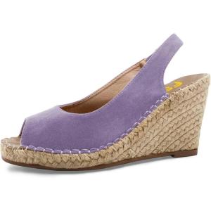 imageFSJ Women Chic Peep Toe Espadrilles Wedge High Heel Sandals Elastic Back Strap Slip On Casual Walking Daily Shoes Size 415 USOrchid