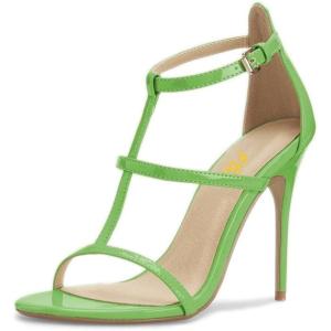 imageFSJ Women Fashion Evening Dancing Sandals Strappy Open Toe High Heel Stiletto Summer ShoeGreen
