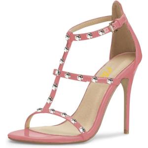 imageFSJ Women Fashion Evening Dancing Sandals Strappy Open Toe High Heel Stiletto Summer ShoePinkcrystal