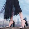 imageFSJ Women Classic Chunky High Heel Sandals Open Toe Ankle Strap Single Band Dress Shoe Size 415 USBlackcrystal 1