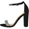 imageFSJ Women Classic Chunky High Heel Sandals Open Toe Ankle Strap Single Band Dress Shoe Size 415 USBlackcrystal 1
