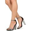 imageFSJ Women Classic Chunky High Heel Sandals Open Toe Ankle Strap Single Band Dress Shoe Size 415 USBlackcrystal