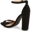 imageFSJ Women Classic Chunky High Heel Sandals Open Toe Ankle Strap Single Band Dress Shoe Size 415 USBlacksuede