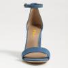imageFSJ Women Classic Chunky High Heel Sandals Open Toe Ankle Strap Single Band Dress Shoe Size 415 USBlue Denim