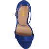 imageFSJ Women Classic Chunky High Heel Sandals Open Toe Ankle Strap Single Band Dress Shoe Size 415 USBlue Velvet