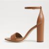 imageFSJ Women Classic Chunky High Heel Sandals Open Toe Ankle Strap Single Band Dress Shoe Size 415 USBrown