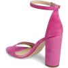 imageFSJ Women Classic Chunky High Heel Sandals Open Toe Ankle Strap Single Band Dress Shoe Size 415 USDark Pink