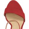 imageFSJ Women Classic Chunky High Heel Sandals Open Toe Ankle Strap Single Band Dress Shoe Size 415 USDark Red