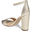 imageFSJ Women Classic Chunky High Heel Sandals Open Toe Ankle Strap Single Band Dress Shoe Size 415 USGold