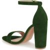 imageFSJ Women Classic Chunky High Heel Sandals Open Toe Ankle Strap Single Band Dress Shoe Size 415 USGreen