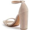 imageFSJ Women Classic Chunky High Heel Sandals Open Toe Ankle Strap Single Band Dress Shoe Size 415 USLight Grey