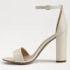imageFSJ Women Classic Chunky High Heel Sandals Open Toe Ankle Strap Single Band Dress Shoe Size 415 USMintcream