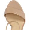imageFSJ Women Classic Chunky High Heel Sandals Open Toe Ankle Strap Single Band Dress Shoe Size 415 USNude