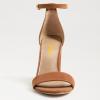 imageFSJ Women Classic Chunky High Heel Sandals Open Toe Ankle Strap Single Band Dress Shoe Size 415 USNut Brown